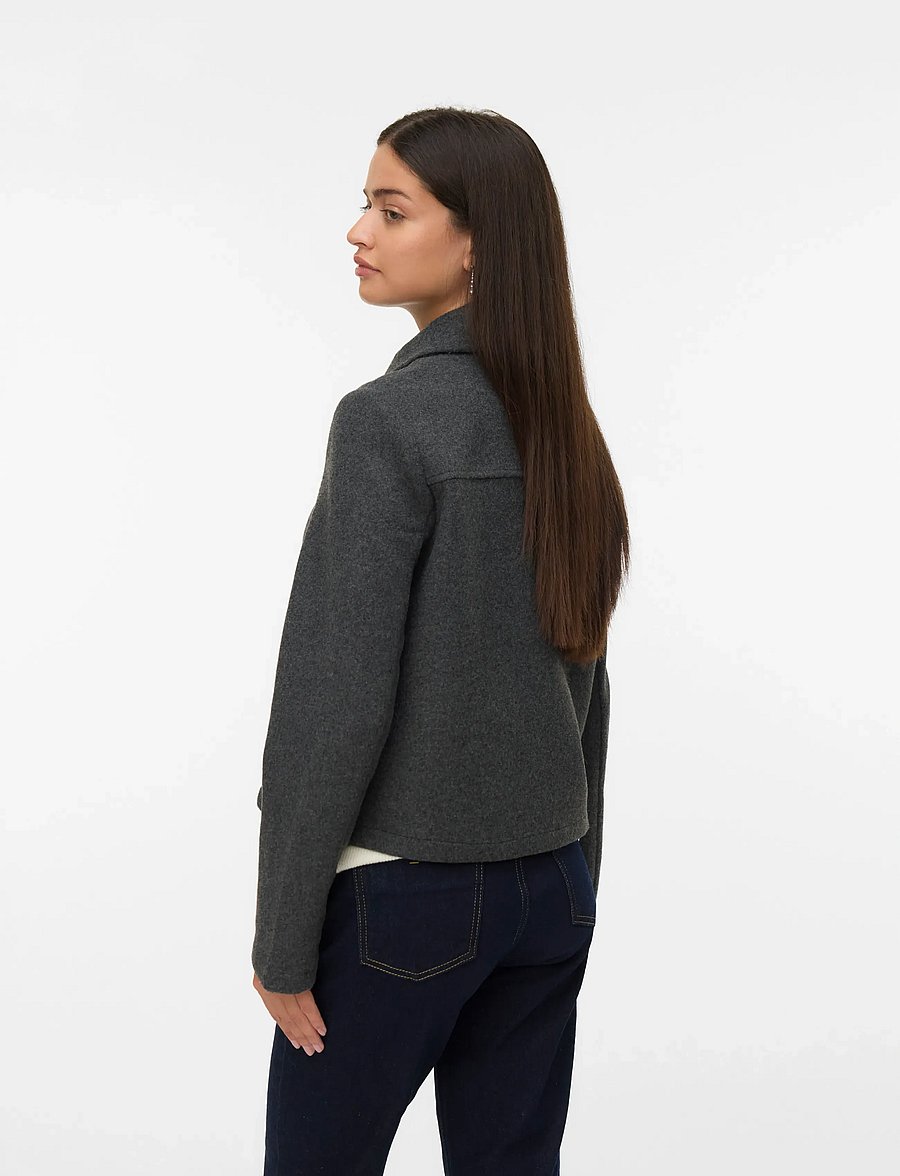 Vero Moda - VMSAFIR SHORT JACKET GA NOOS - frühlingsjacken - dark grey melange - 3