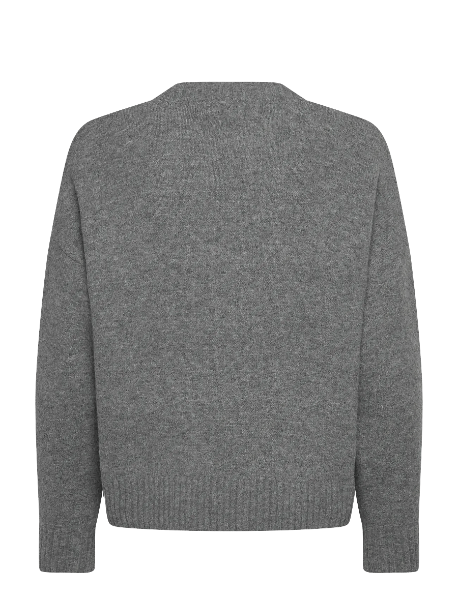 Vero Moda - VMBOOM LS O-NECK TEXT PULLOVER NOOS - pullover - medium grey melange - 2