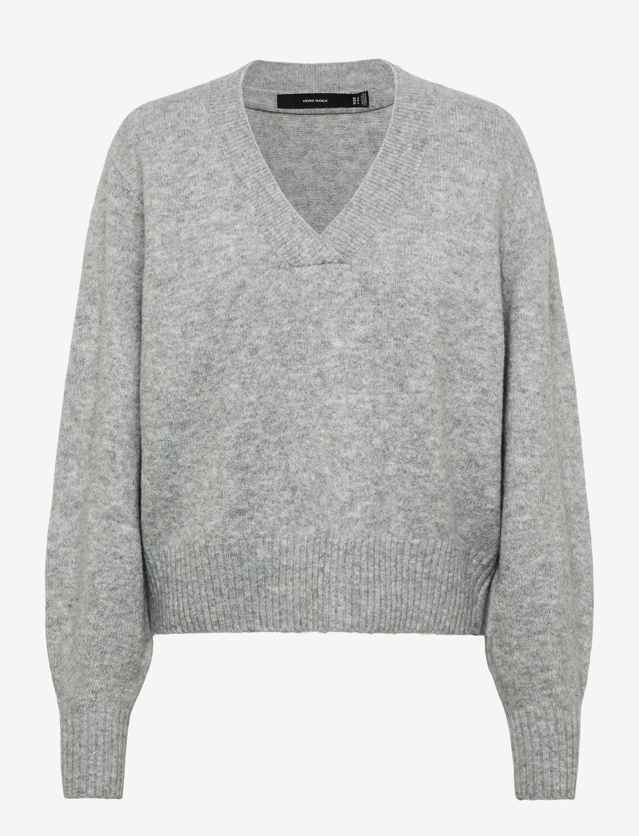 Vero Moda - VMBOOM LS V-NECK PULLOVER NOOS - sviitrid - light grey melange - 1