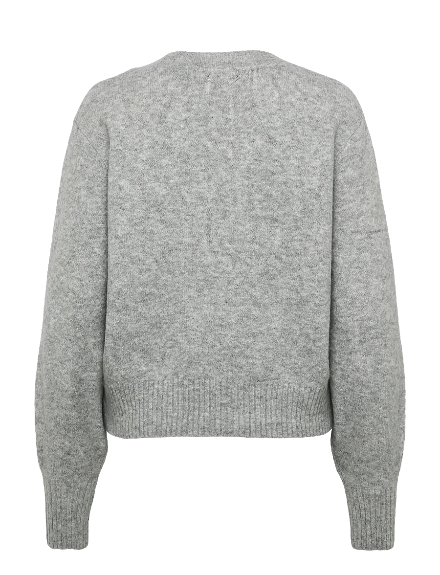 Vero Moda - VMBOOM LS V-NECK PULLOVER NOOS - gebreide truien - light grey melange - 2