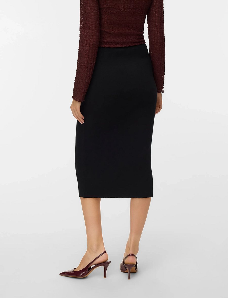 Vero Moda - VMSABA FULLNEEDL NW 7/8 LNGHT SKIRT NOOS - strickröcke - black - 3