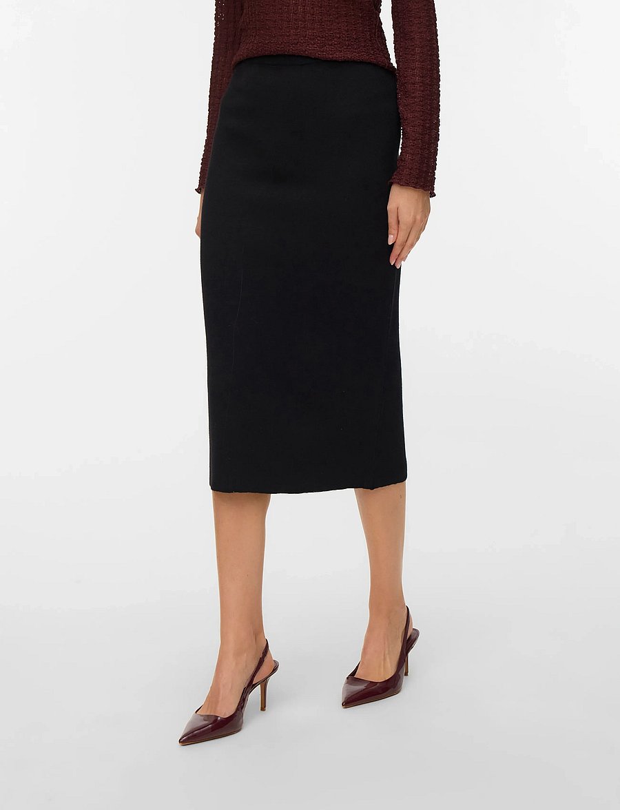 Vero Moda - VMSABA FULLNEEDL NW 7/8 LNGHT SKIRT NOOS - strickröcke - black - 4