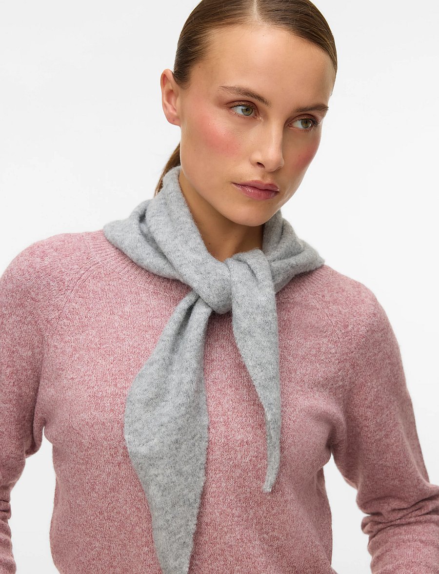 Vero Moda - VMLINA SMALL TRIANGLE SCARF NOOS - halstørklæder - light grey melange - 0