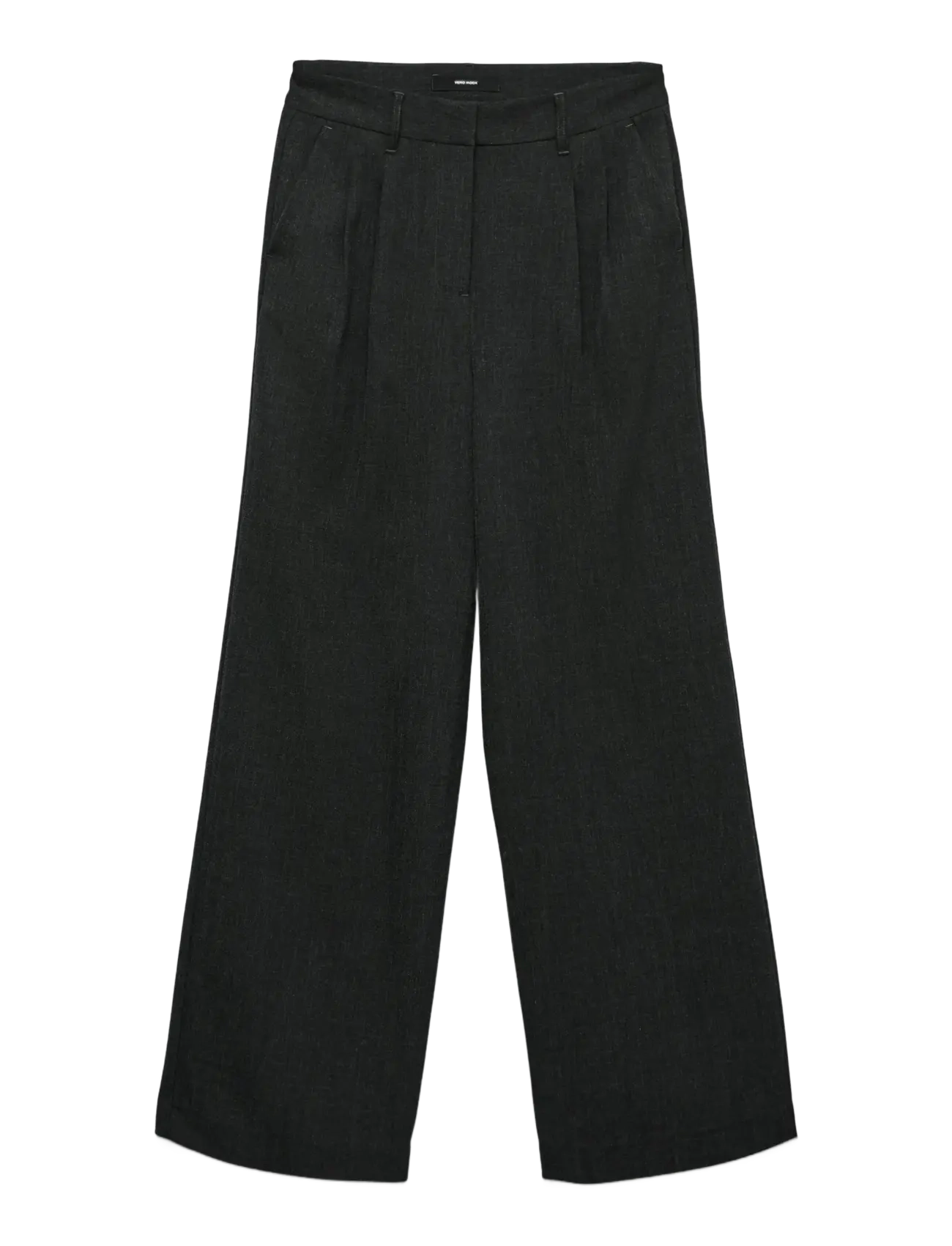Vero Moda VMBESTIE MW WIDE DAD PANT NOOS - Püksid - DARK GREY MELANGE / grey
