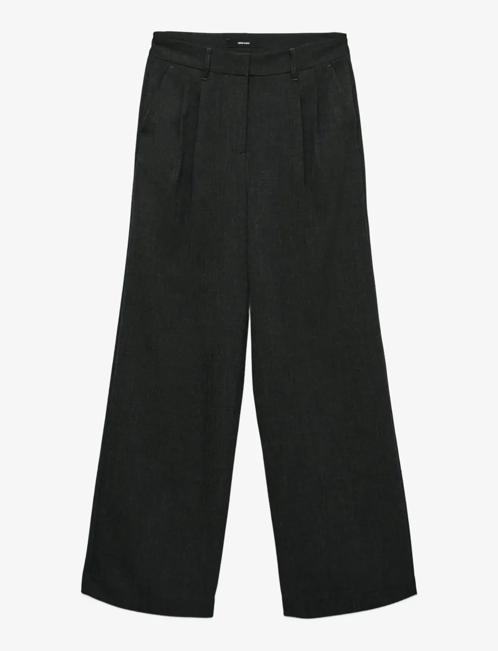 Vero Moda - VMBESTIE MW WIDE DAD PANT NOOS - vida byxor - dark grey melange - 1