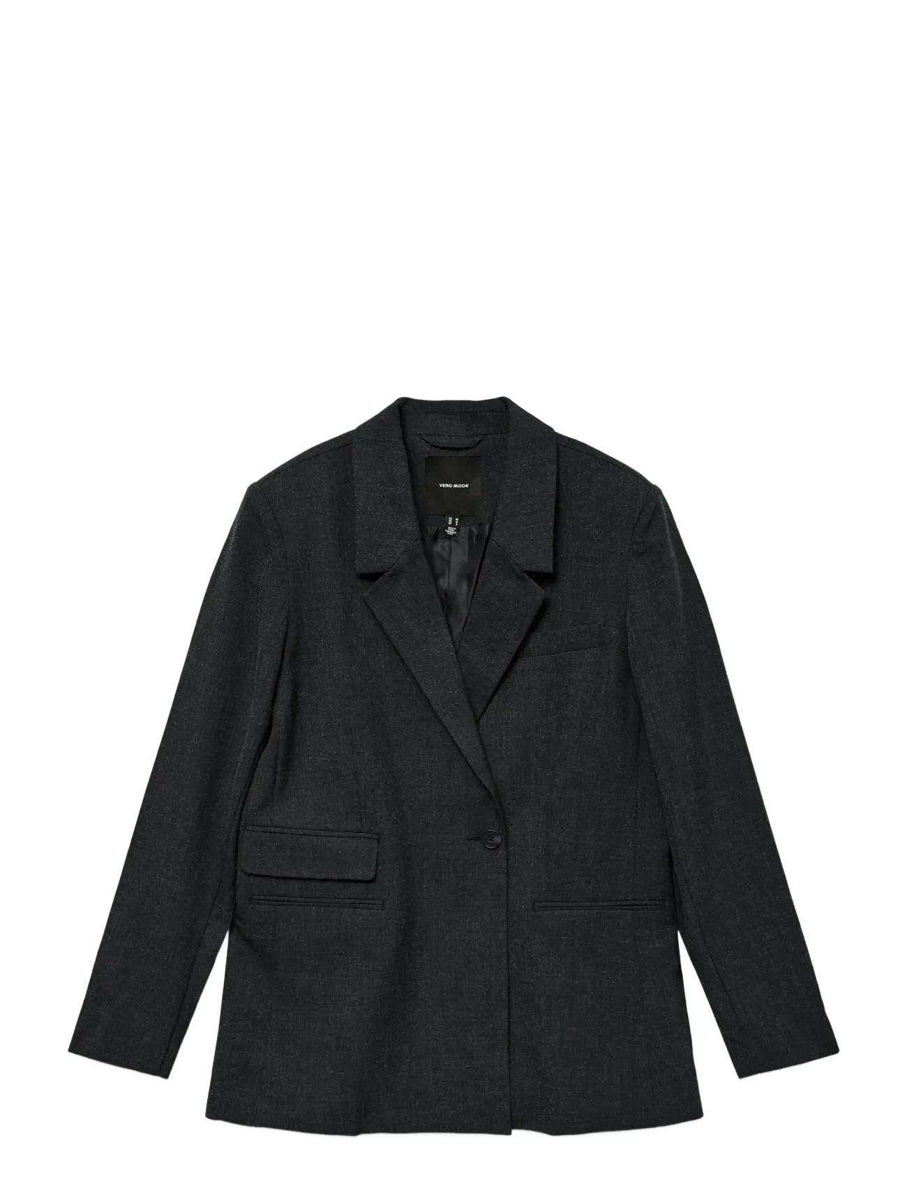 Vero Moda VMBESTIE LS REGULAR BLAZER NOOS - Tøj - DARK GREY MELANGE / grey