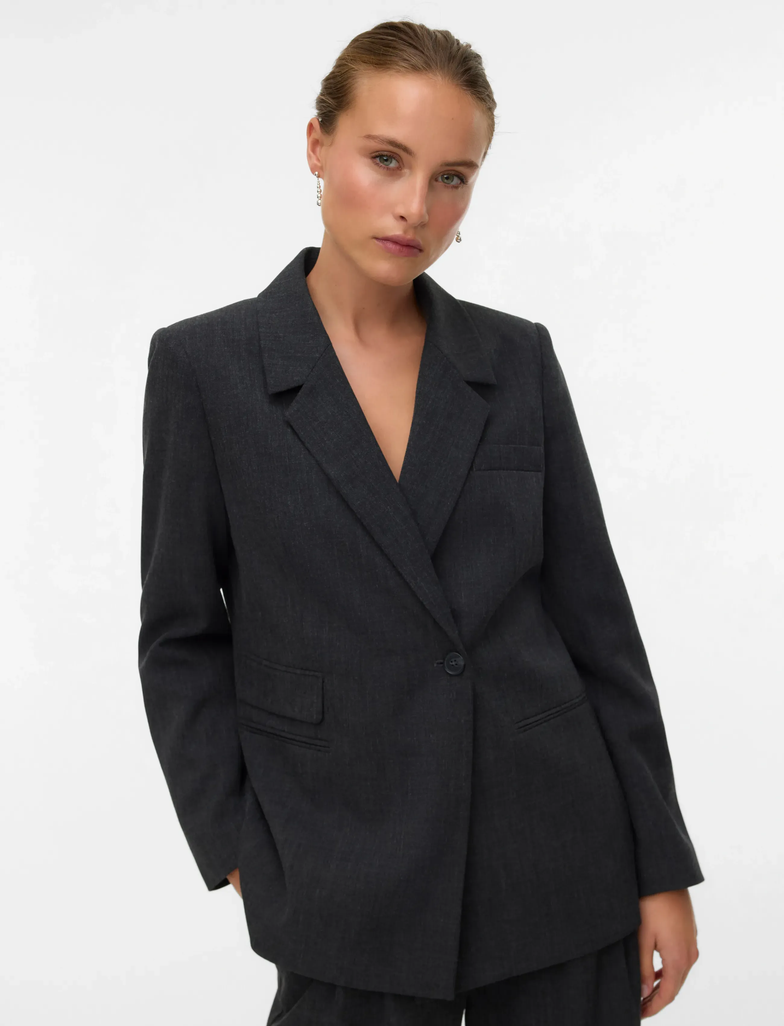Vero Moda - VMBESTIE LS REGULAR BLAZER NOOS - einreihige blazer - dark grey melange - 3