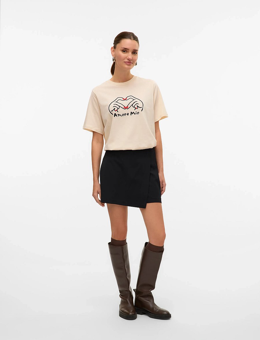 Vero Moda - VMMELINA HW SHORT SKORT SOLID NOOS - ikdienas šorti - black - 5