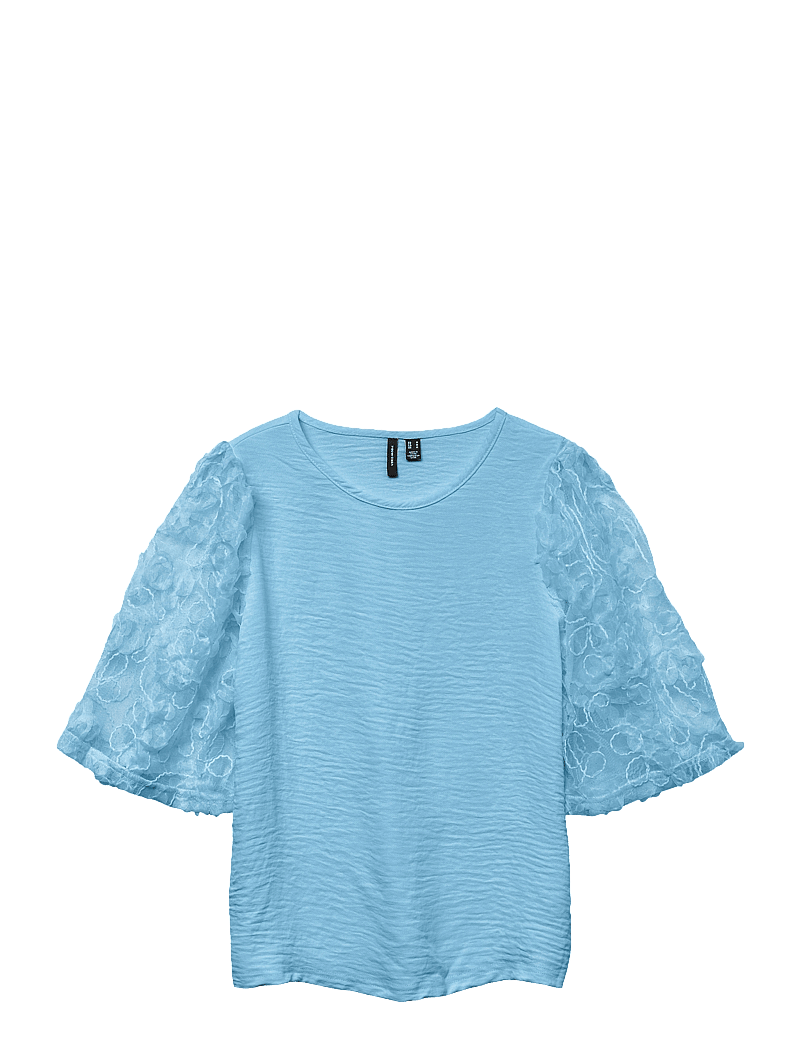 Vero Moda - VMNINA 2/4 TOP JRS - short-sleeved blouses - airy blue - 1