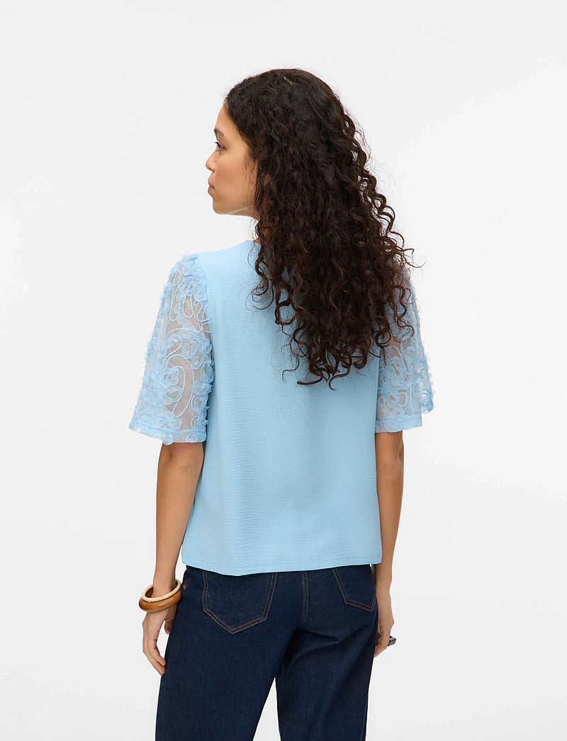 Vero Moda - VMNINA 2/4 TOP JRS - short-sleeved blouses - airy blue - 2