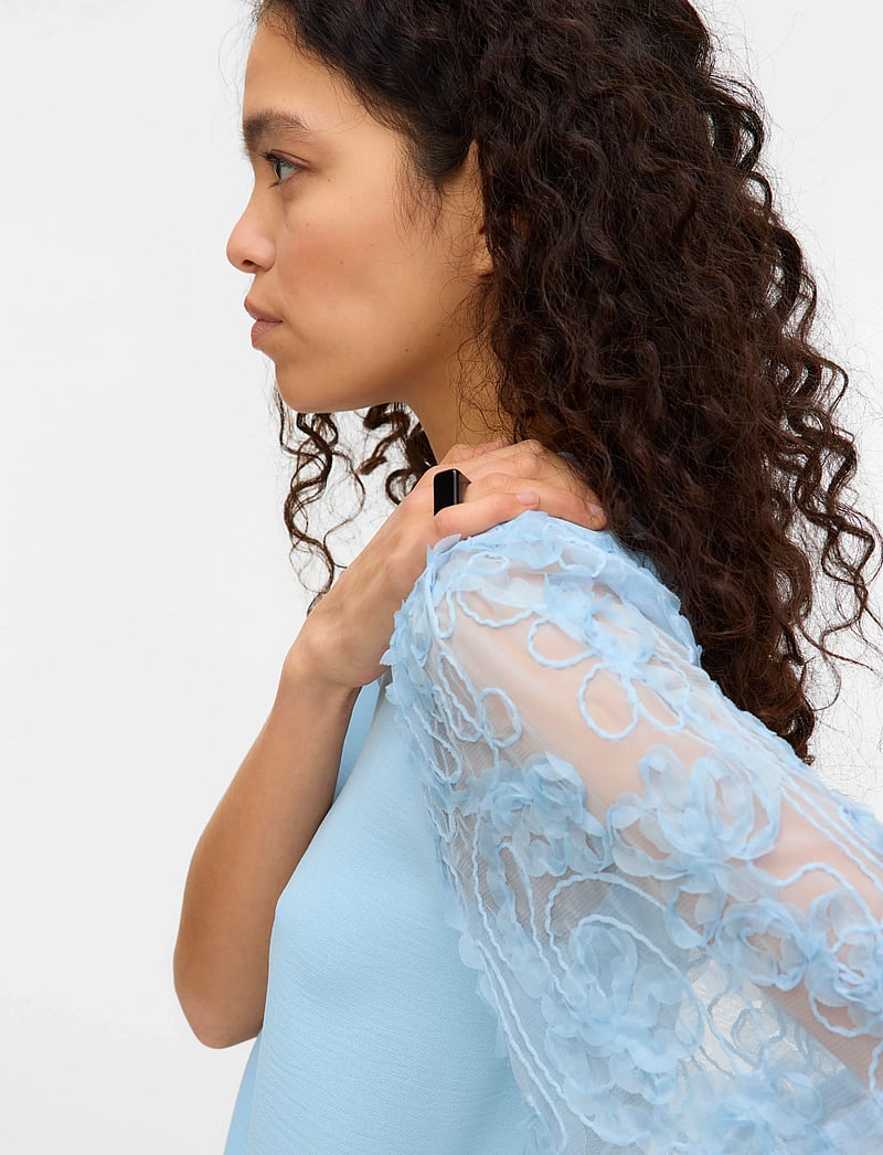 Vero Moda - VMNINA 2/4 TOP JRS - short-sleeved blouses - airy blue - 5