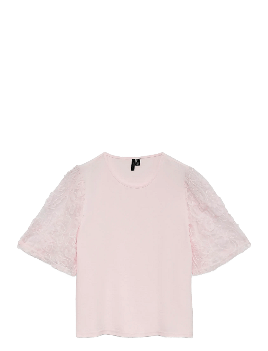 Vero Moda - VMNINA 2/4 TOP JRS - palaidinės trumpomis rankovėmis - pink-a-boo - 1