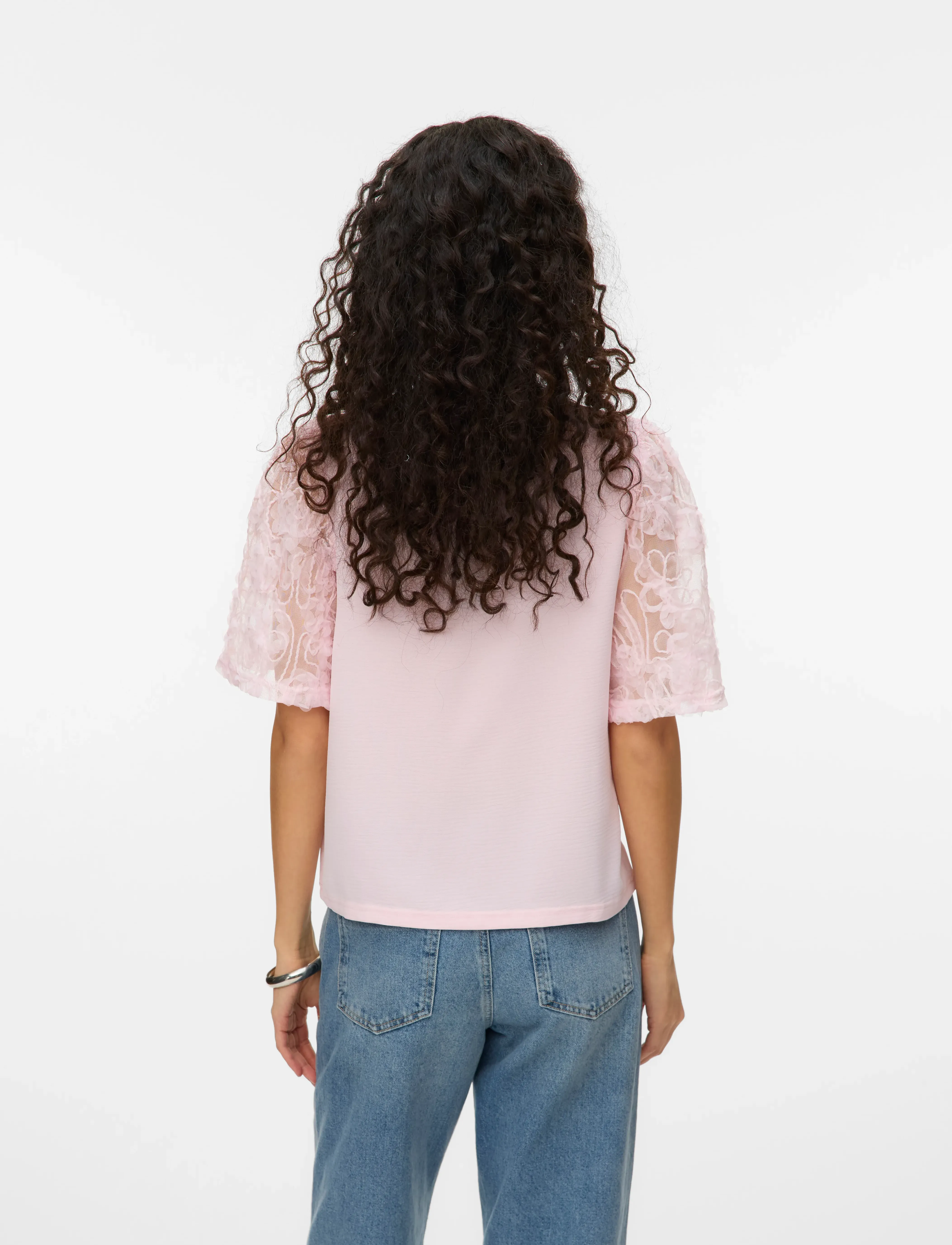 Vero Moda - VMNINA 2/4 TOP JRS - palaidinės trumpomis rankovėmis - pink-a-boo - 2