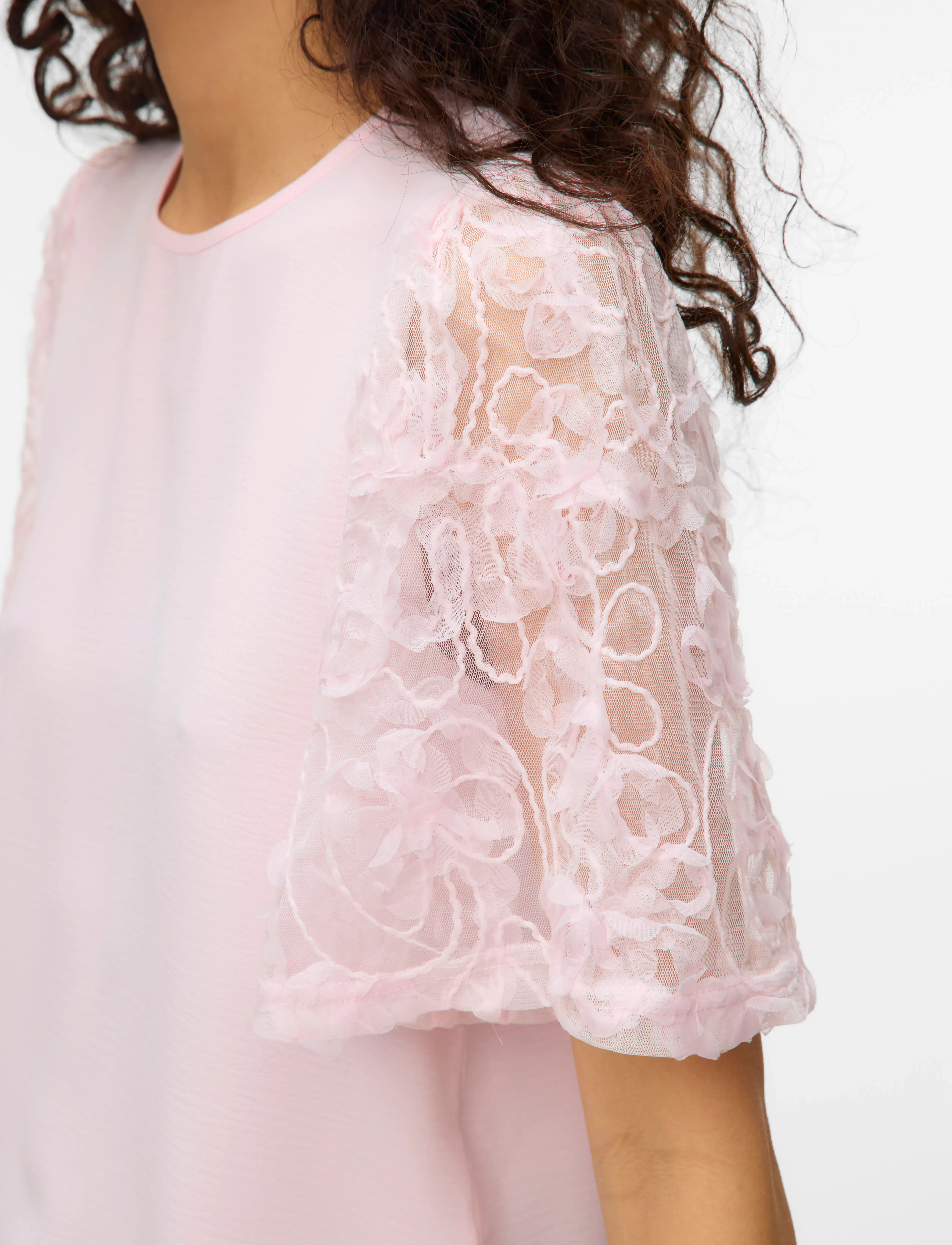 Vero Moda - VMNINA 2/4 TOP JRS - lühikeste varrukatega pluusid - pink-a-boo - 3