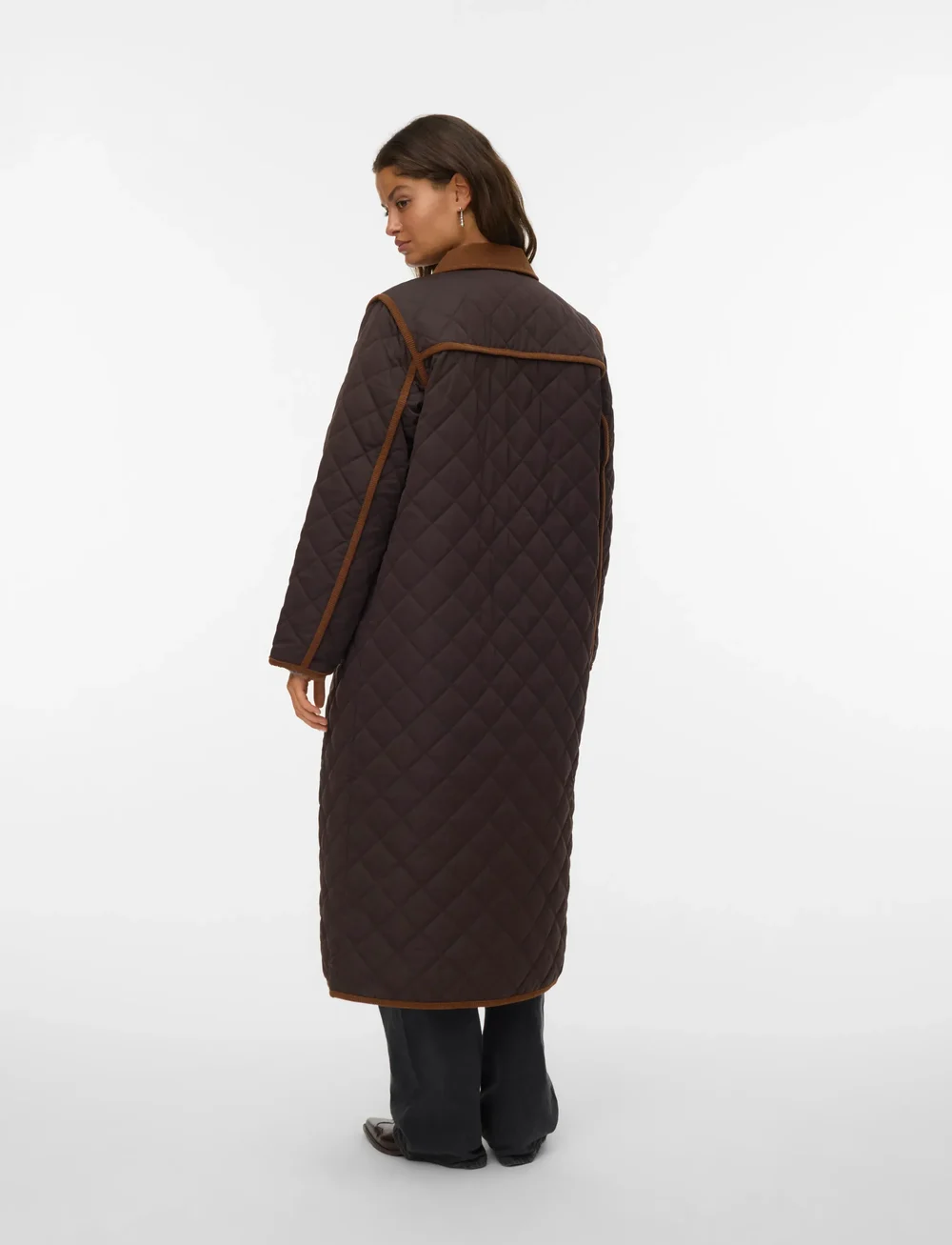Vero Moda - VMEMILY LONG COAT BOO - quiltade jackor - chocolate torte - 2