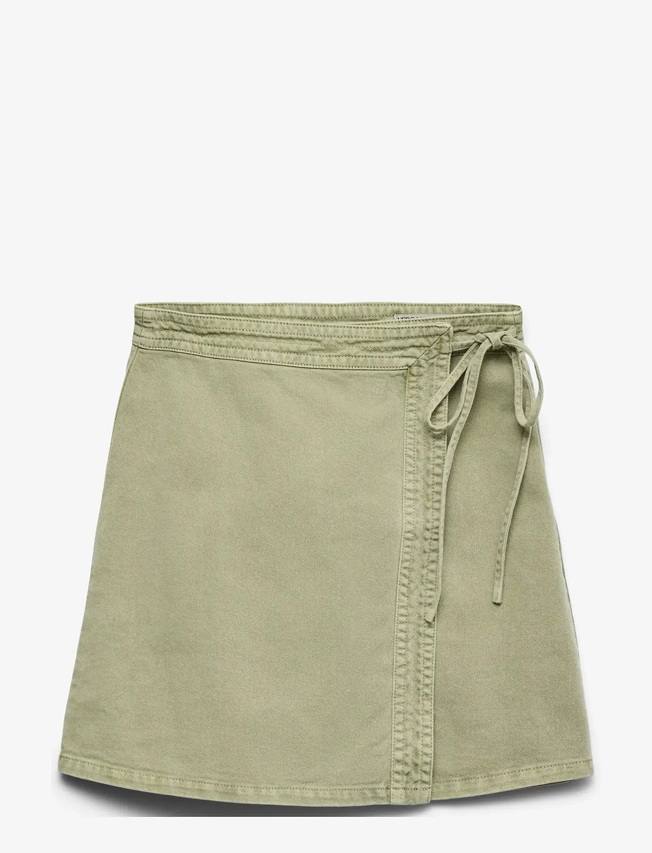 Vero Moda - VMLIZA MR SHORT DENIM WRAP SKIRT GA NOOS - omlottkjolar - laurel wreath - 1