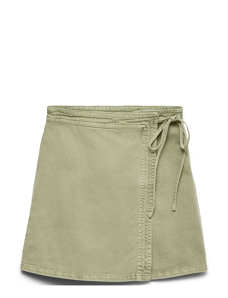 Vero Moda - VMLIZA MR SHORT DENIM WRAP SKIRT GA NOOS - omlottkjolar - laurel wreath - 1