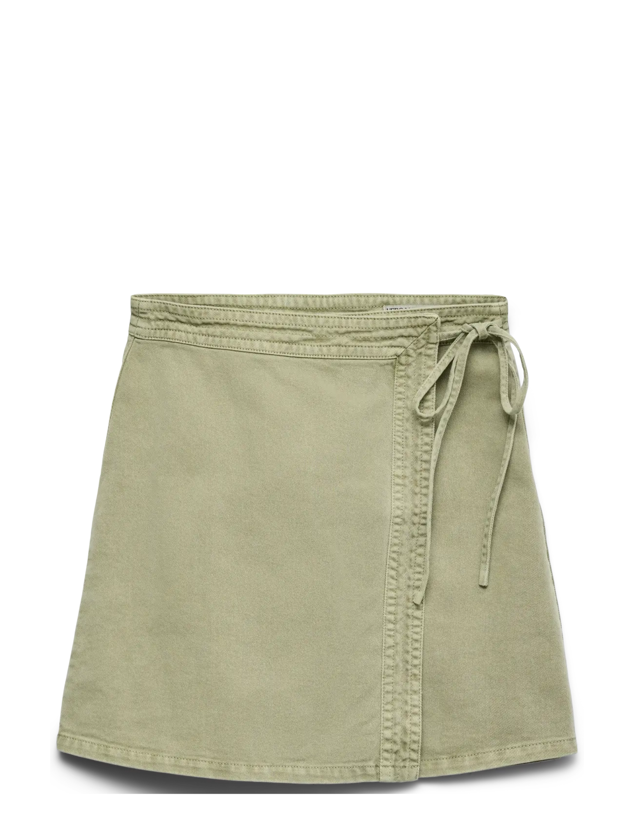 Vero Moda VMLIZA MR SHORT DENIM WRAP SKIRT GA NOOS - Nederdele - LAUREL WREATH / khaki/green