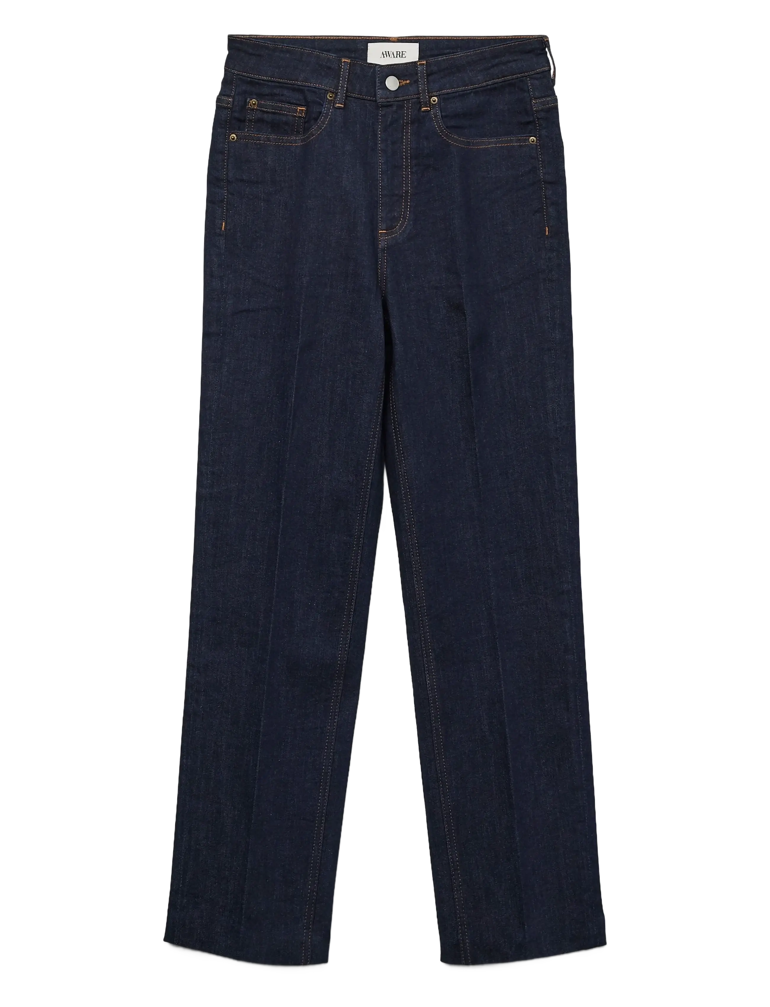 Vero Moda - AWALICE HR STRAIGHT ANK DNM JNS RA3032 - mom-lõikega teksad - dark blue denim - 1