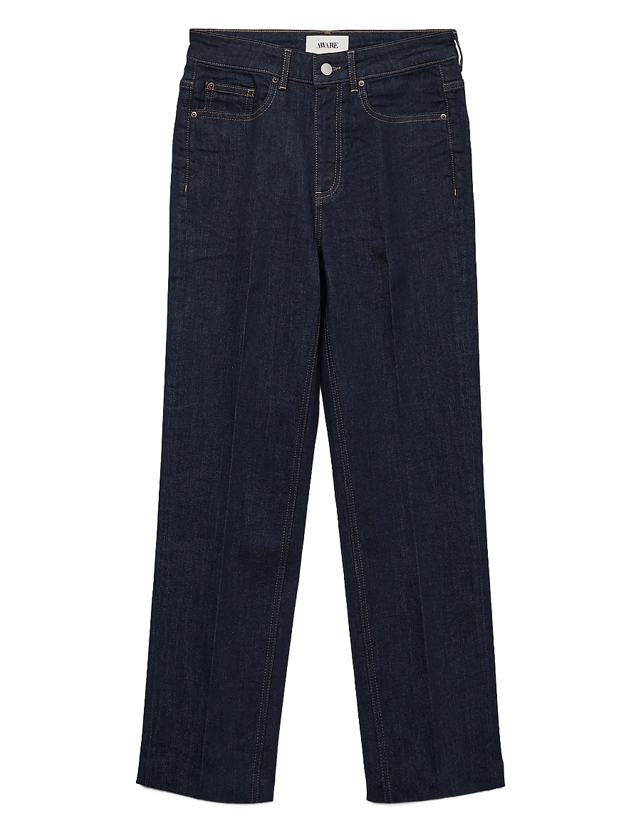 Vero Moda - AWALICE HR STRAIGHT ANK DNM JNS RA3032 - mom-lõikega teksad - dark blue denim - 1
