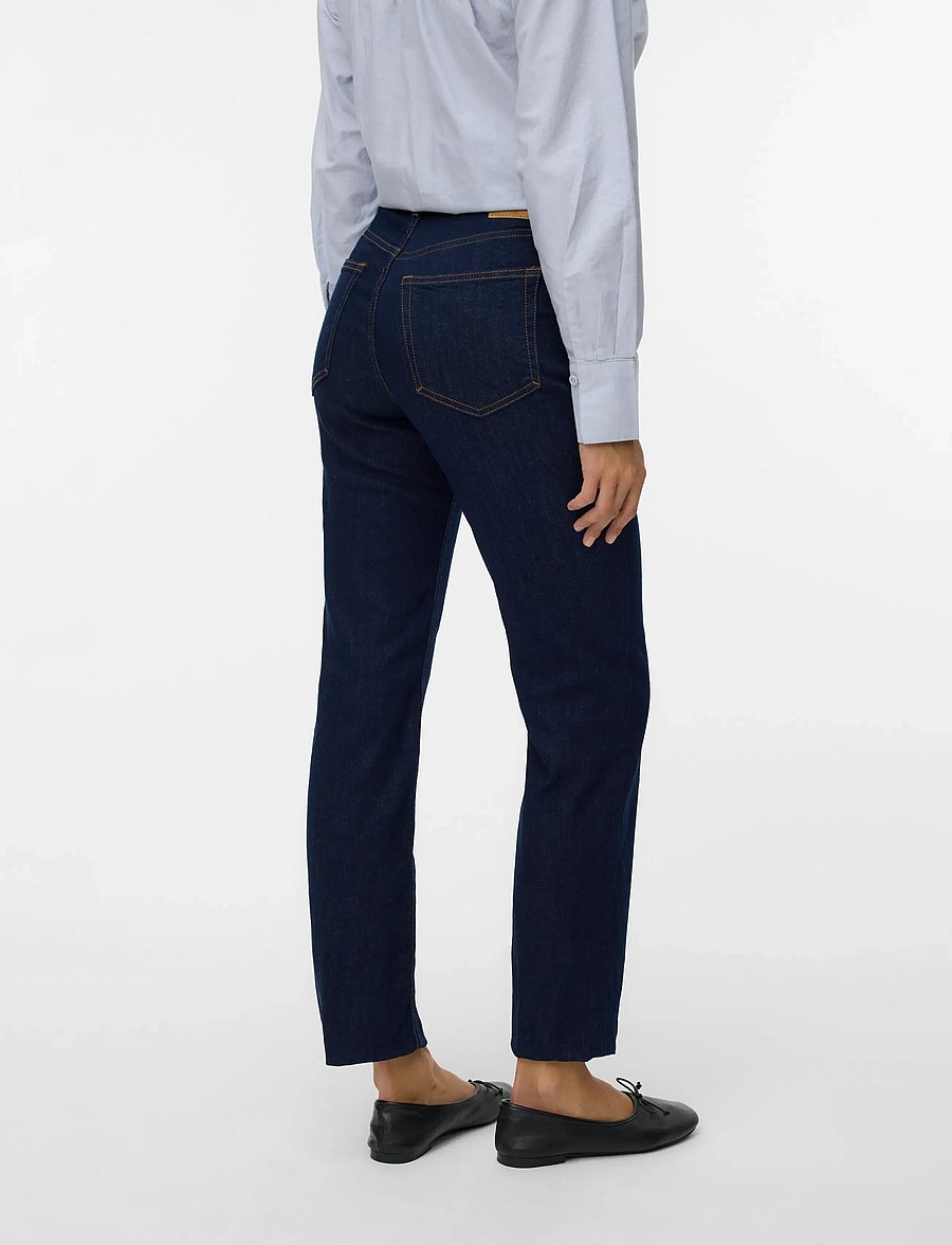 Vero Moda - AWALICE HR STRAIGHT ANK DNM JNS RA3032 - mom-lõikega teksad - dark blue denim - 2