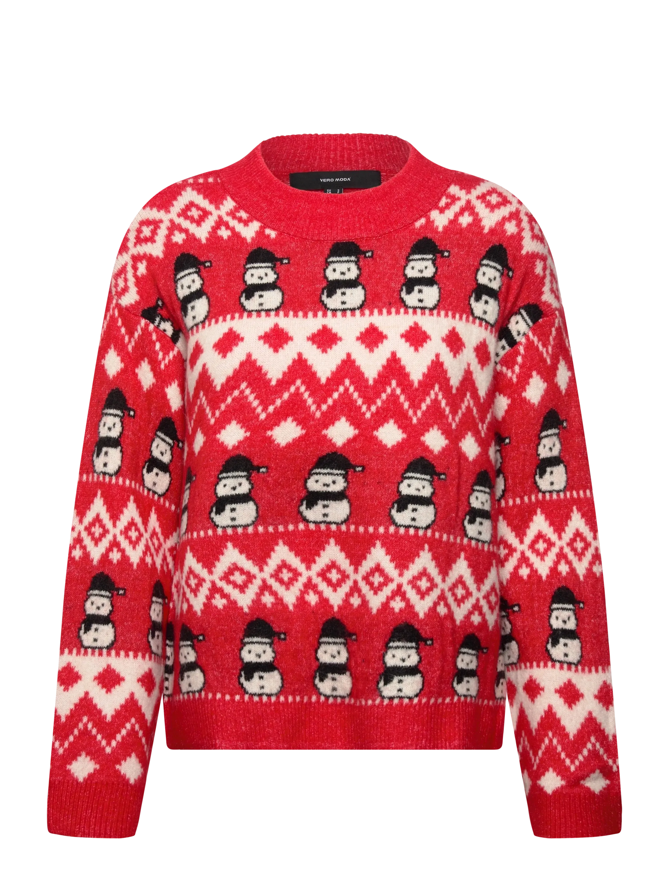 VMFROSTSNOWMAN LS O-NECK PULLOVER XMAS - CHINESE RED