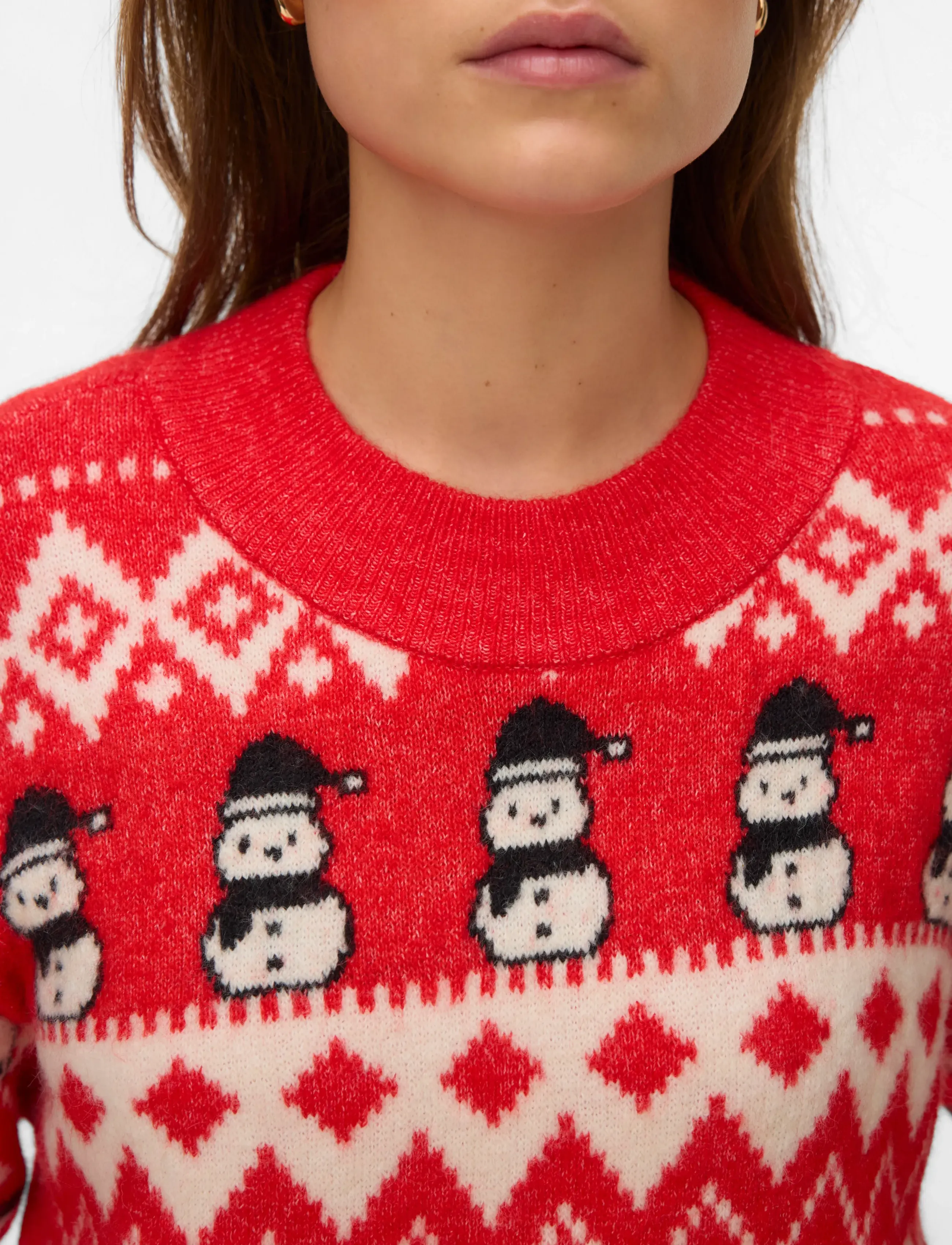 Vero Moda VMFROSTSNOWMAN LS O-NECK PULLOVER XMAS - Geburtstag - CHINESE RED / red