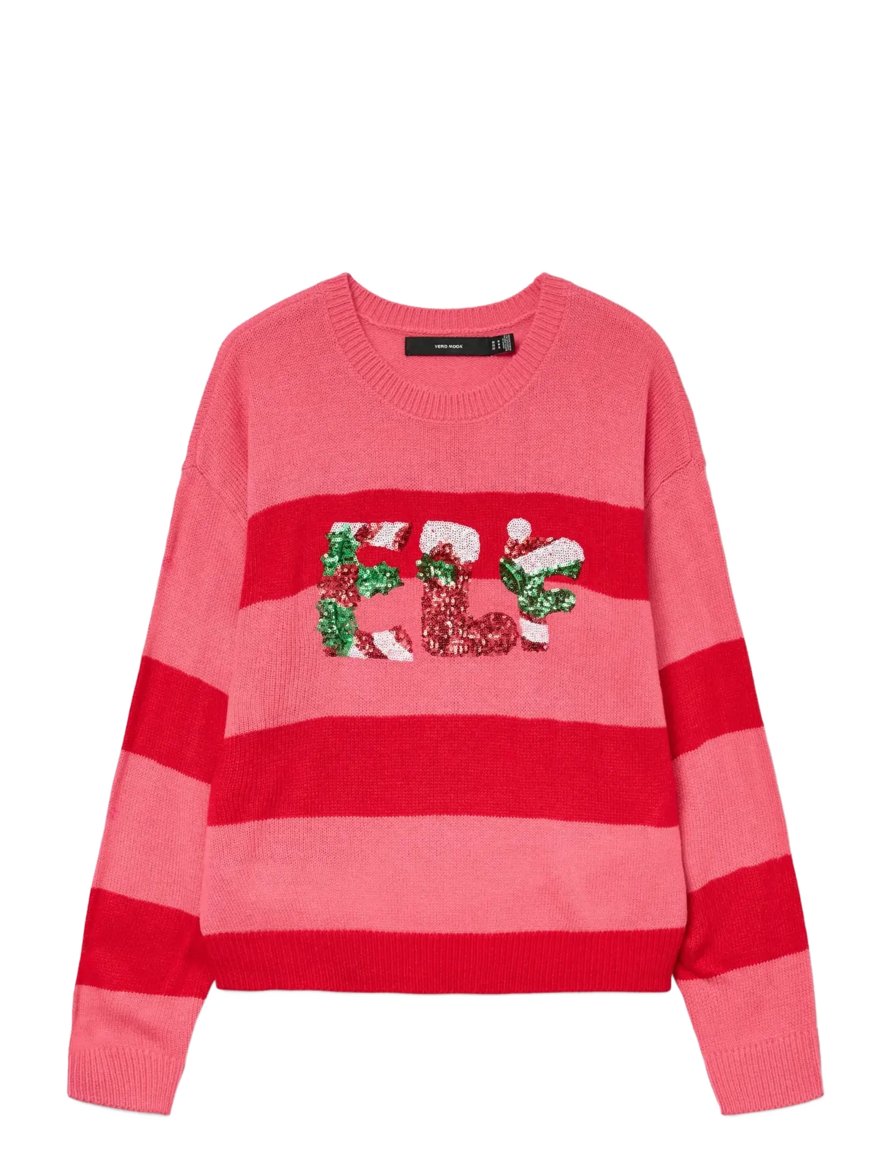 Vero Moda VMELF LS O-NECK PULLOVER XMAS - Neuleet - CHINESE RED / pink/rose