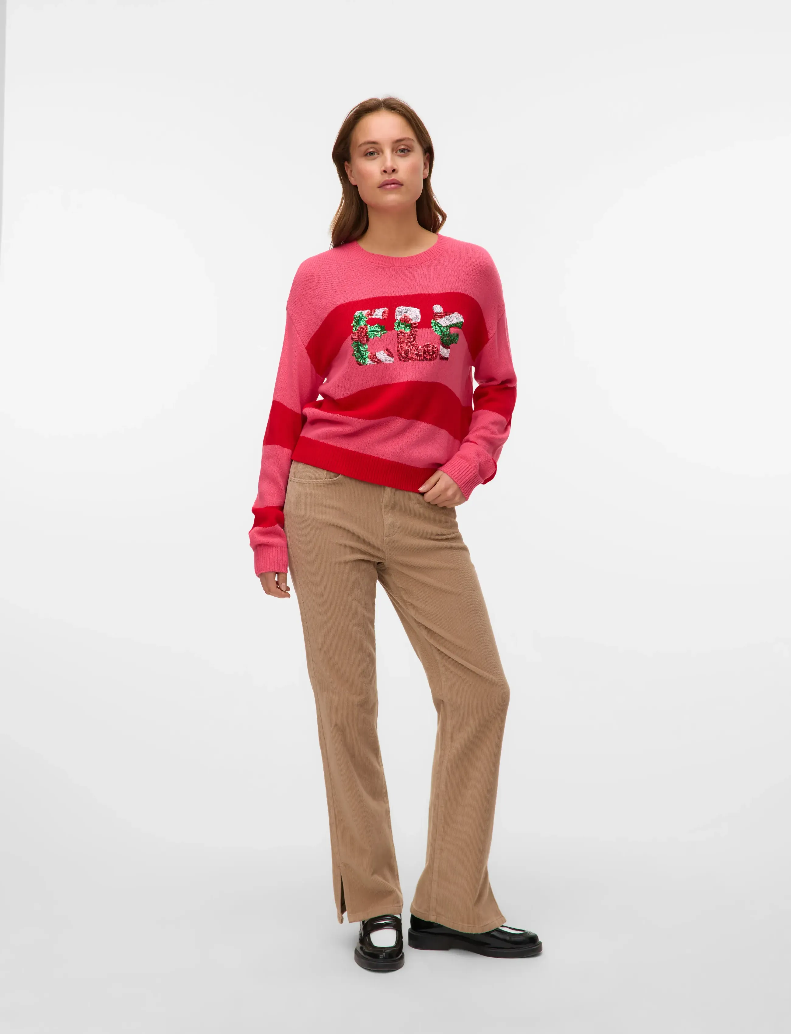 Vero Moda - VMELF LS O-NECK PULLOVER XMAS - trøjer - chinese red - 3