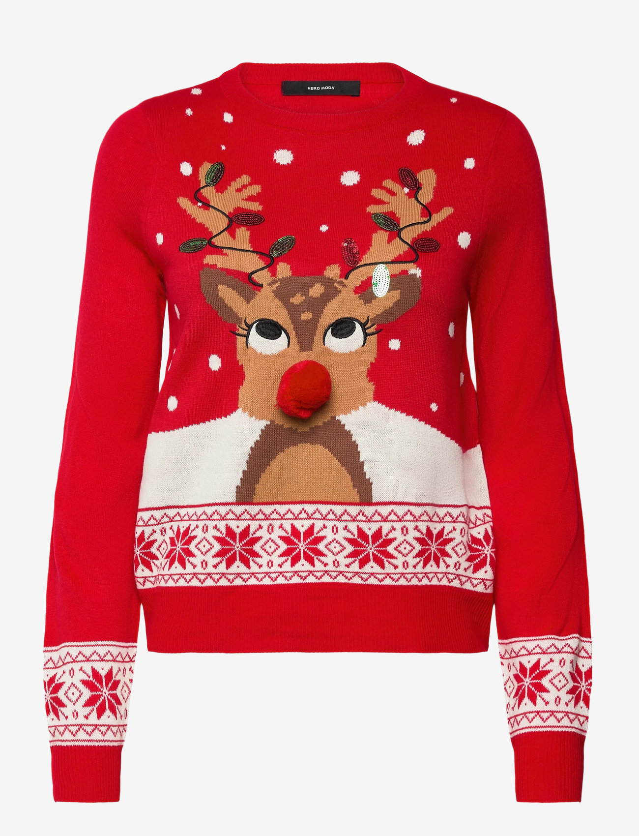 Vero Moda - VMFROSTYDEER LS O-NECK PULL. XMAS BOX - sügisesed riided - chinese red - 0
