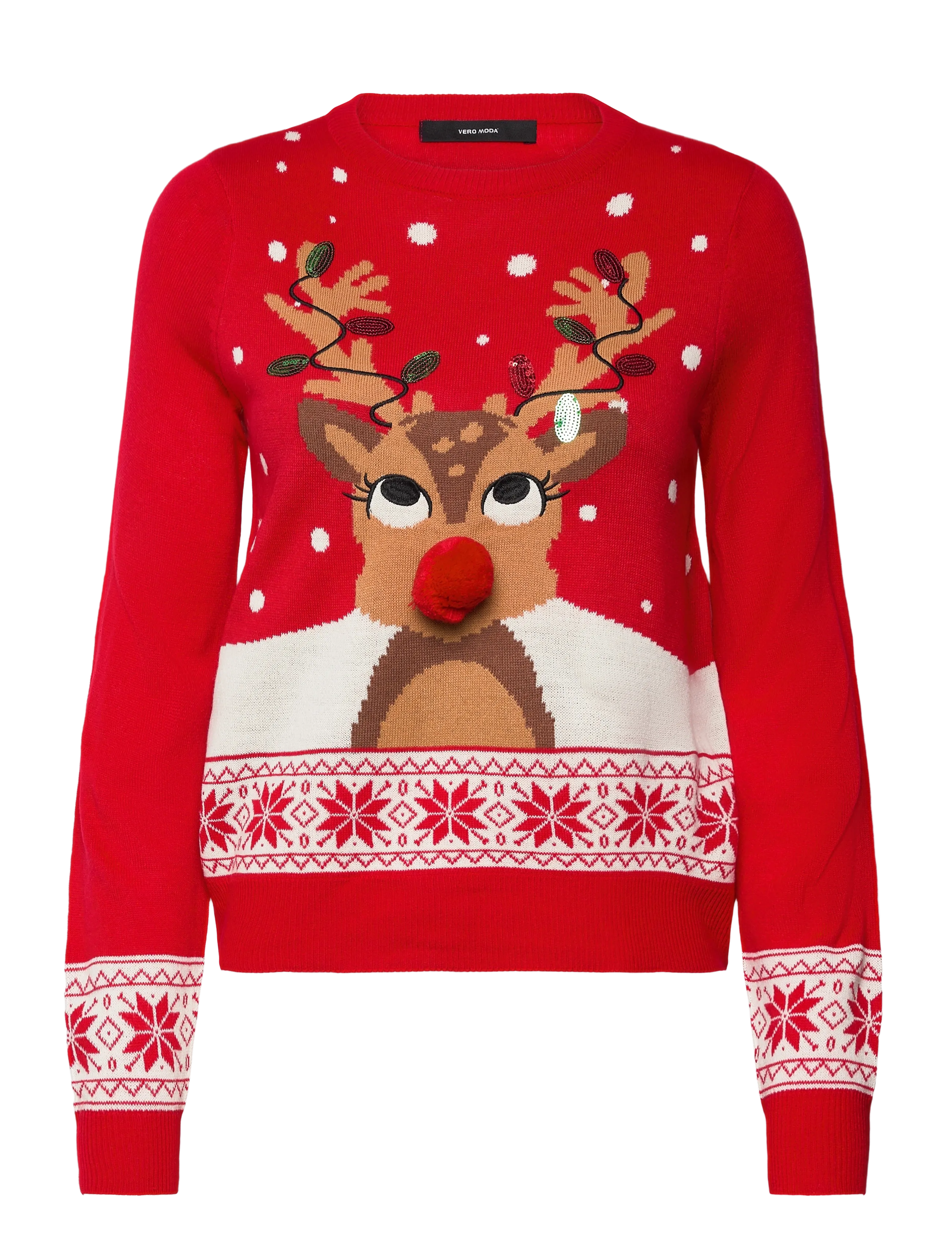 Vero Moda - VMFROSTYDEER LS O-NECK PULL. XMAS BOX - chinese red - 1