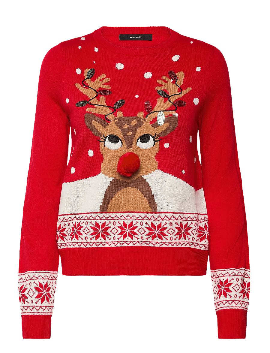 Vero Moda - VMFROSTYDEER LS O-NECK PULL. XMAS BOX - chinese red - 1