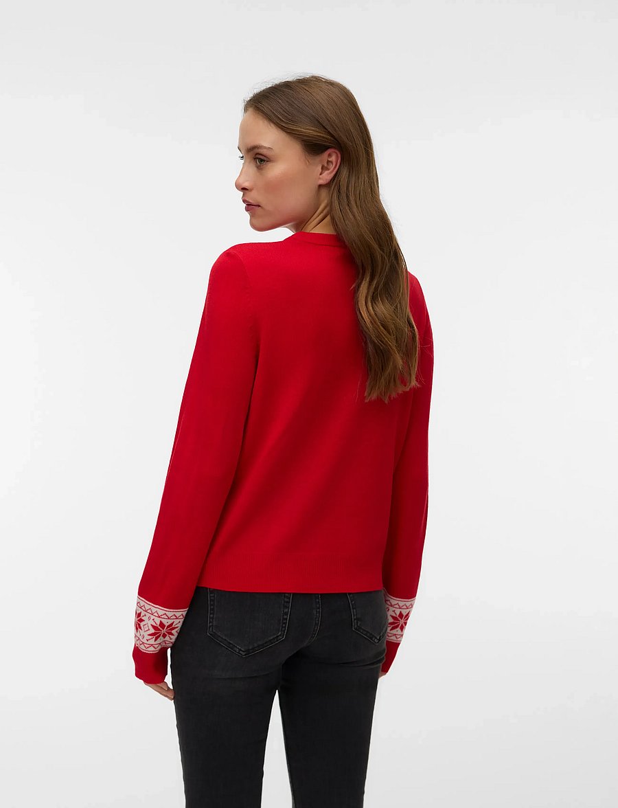 Vero Moda - VMFROSTYDEER LS O-NECK PULL. XMAS BOX - chinese red - 3