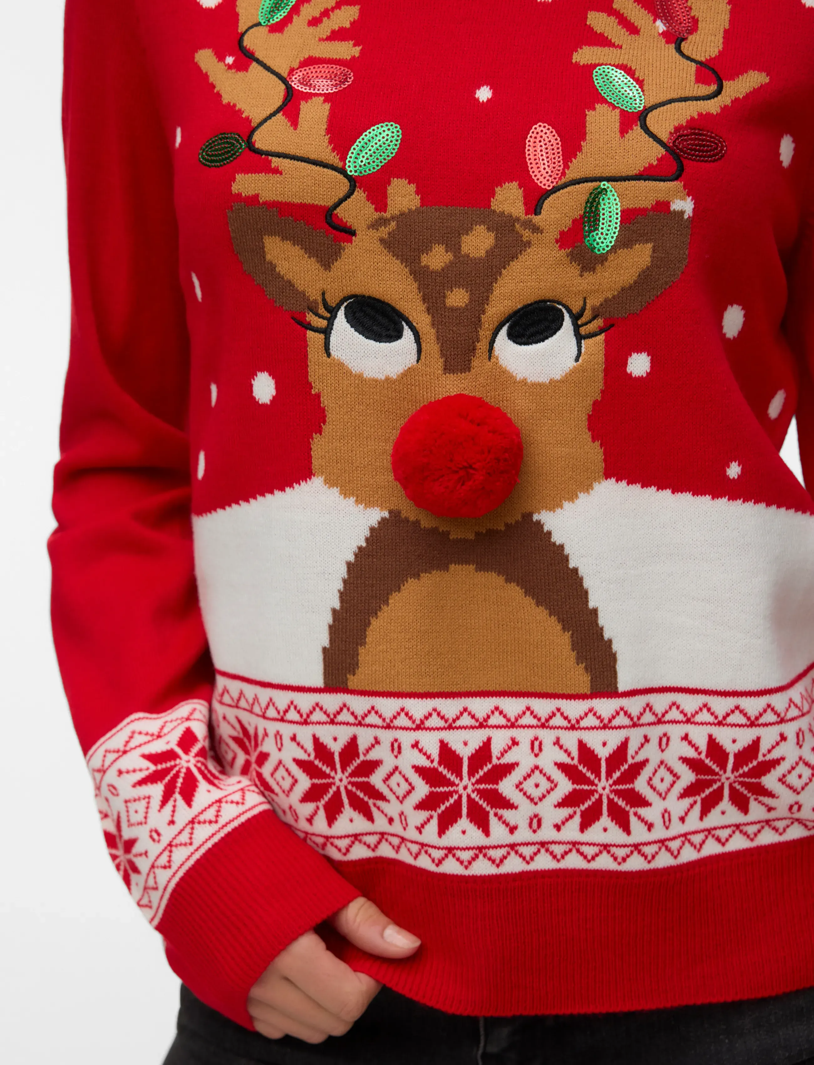 Vero Moda - VMFROSTYDEER LS O-NECK PULL. XMAS BOX - chinese red - 5