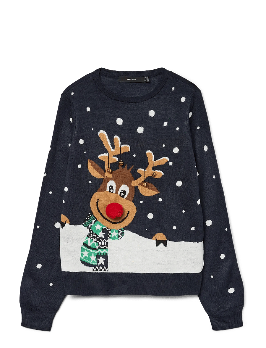 Vero Moda - VMFROSTYDEER LS O-NECK PULL. XMAS BOX - striktrøjer - navy blazer - 1