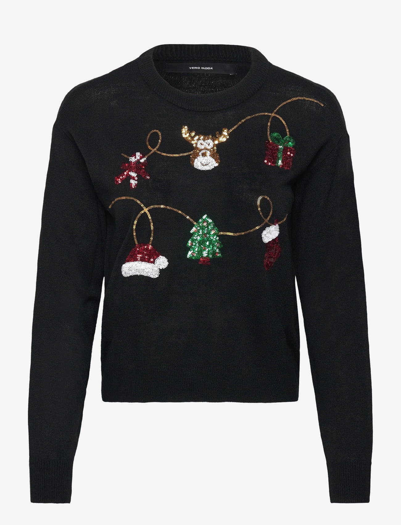 Vero Moda - VMGLITTER LS O-NECK XMAS BOX - jumpers - black - 1