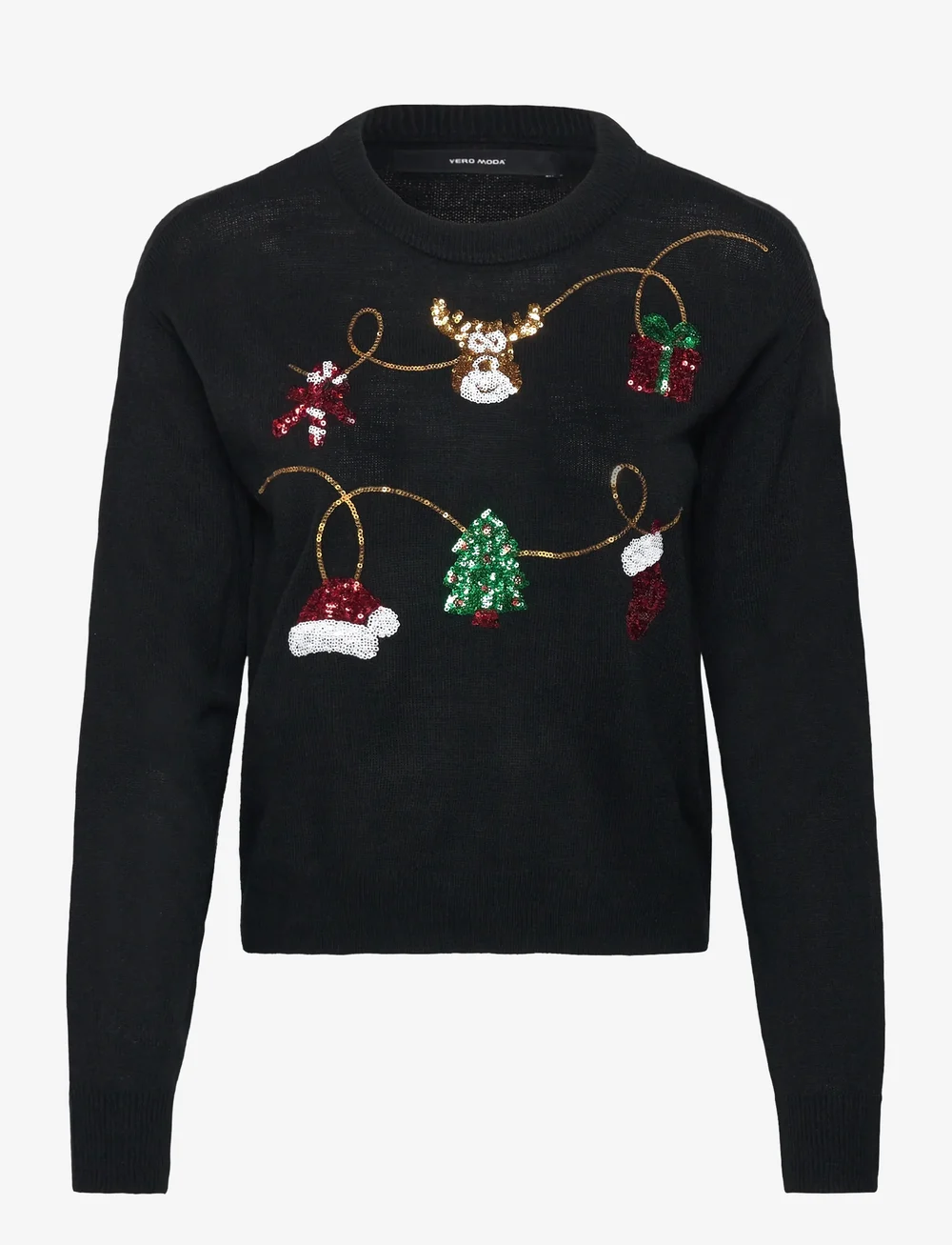 Vero Moda - VMGLITTER LS O-NECK XMAS BOX - sviitrid - black - 0