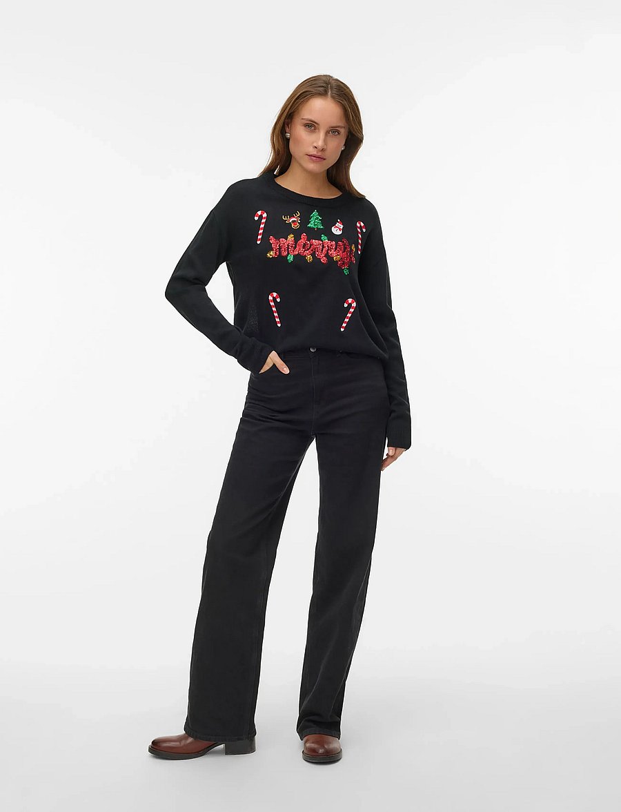 Vero Moda - VMGLITTER LS O-NECK XMAS BOX - black - 0