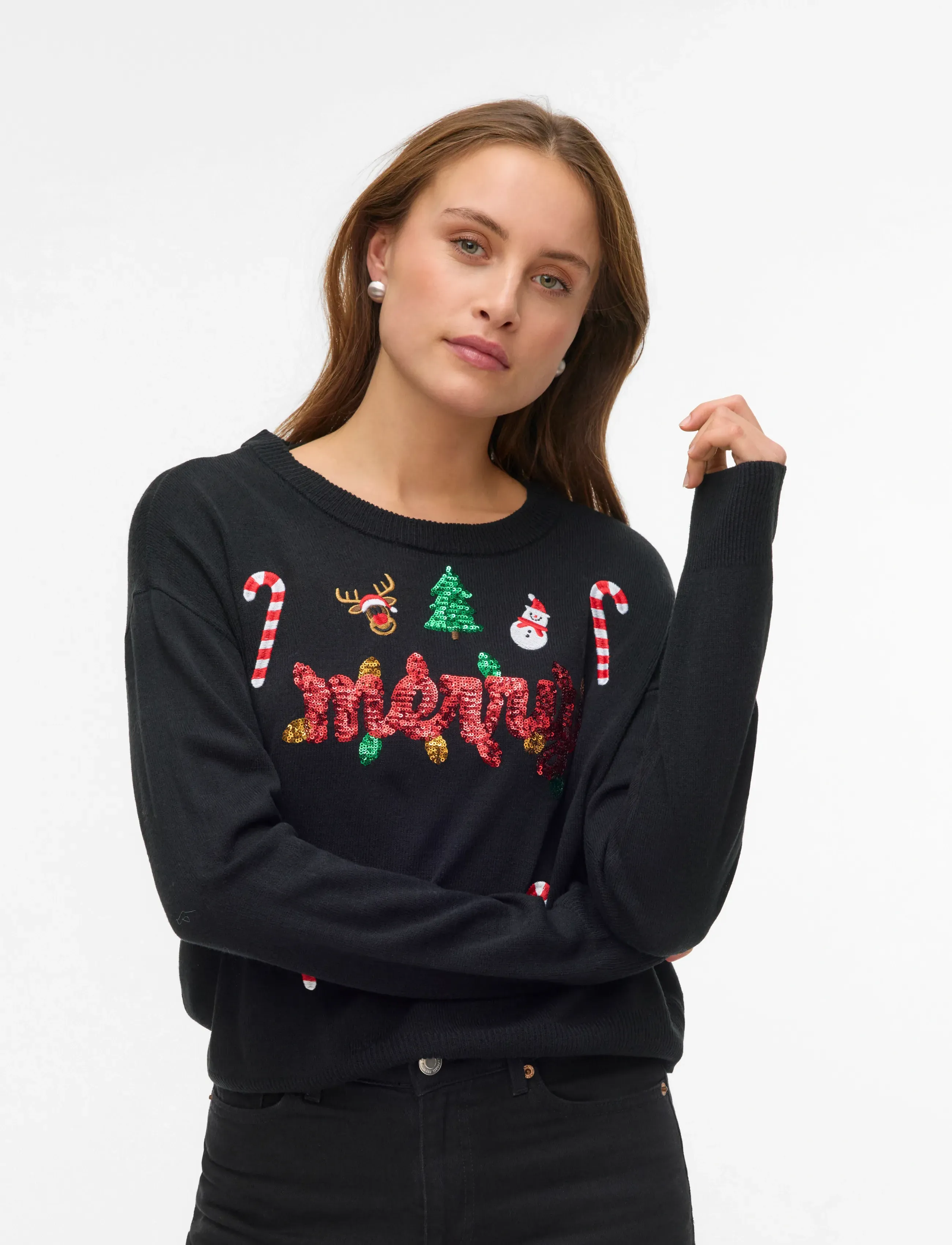 Vero Moda - VMGLITTER LS O-NECK XMAS BOX - black - 5