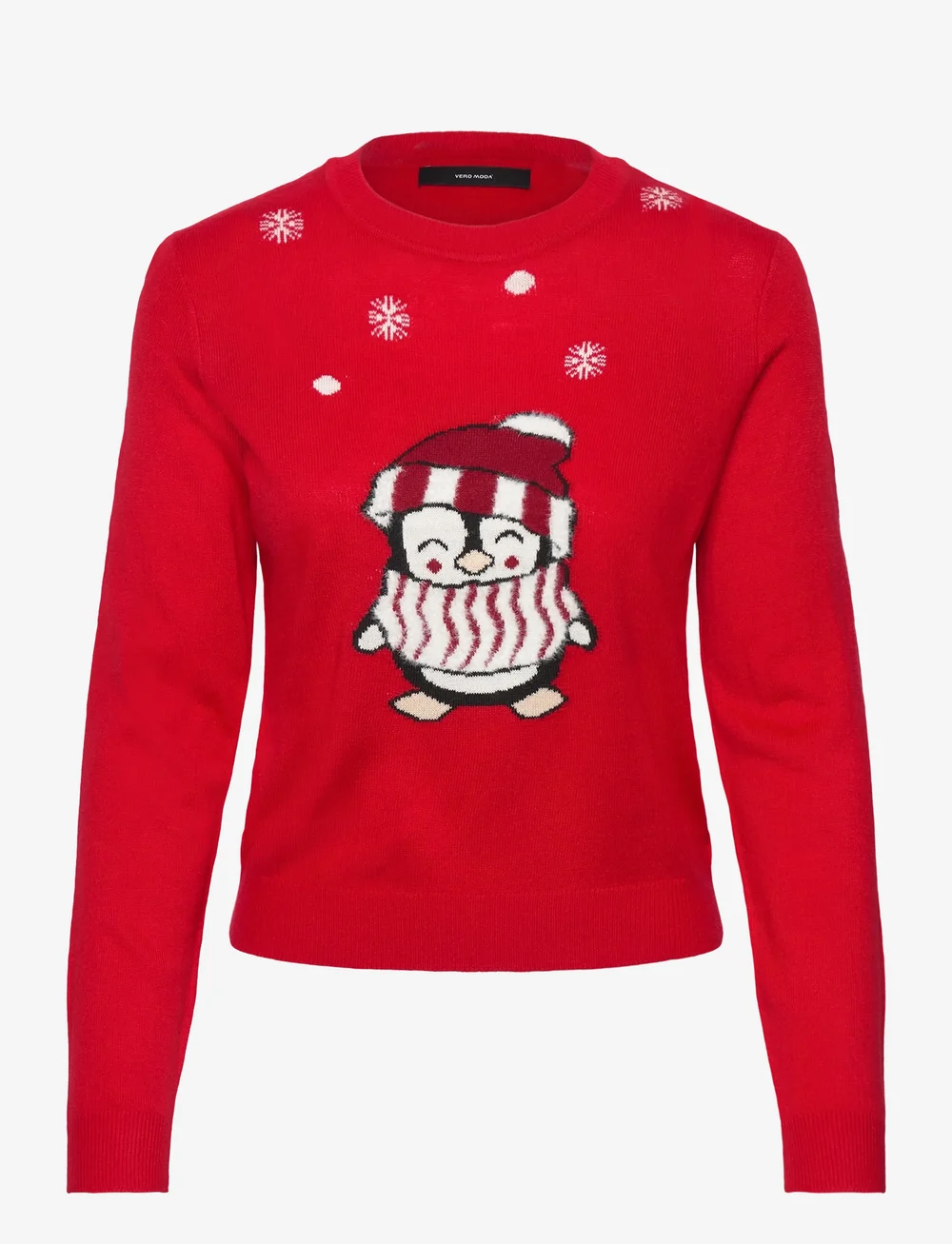 Vero Moda - VMCUTE LS O-NECK PULLOVER XMAS BOX - stickade tröjor - chinese red - 0