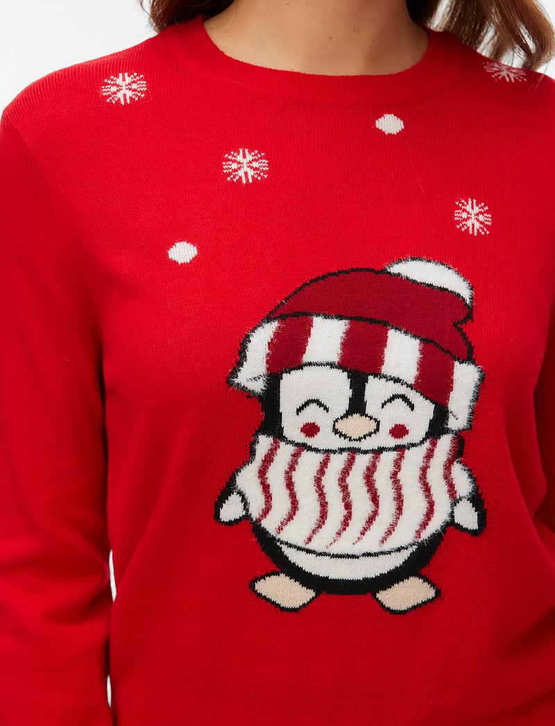 Vero Moda - VMCUTE LS O-NECK PULLOVER XMAS BOX - megztiniai - chinese red - 5