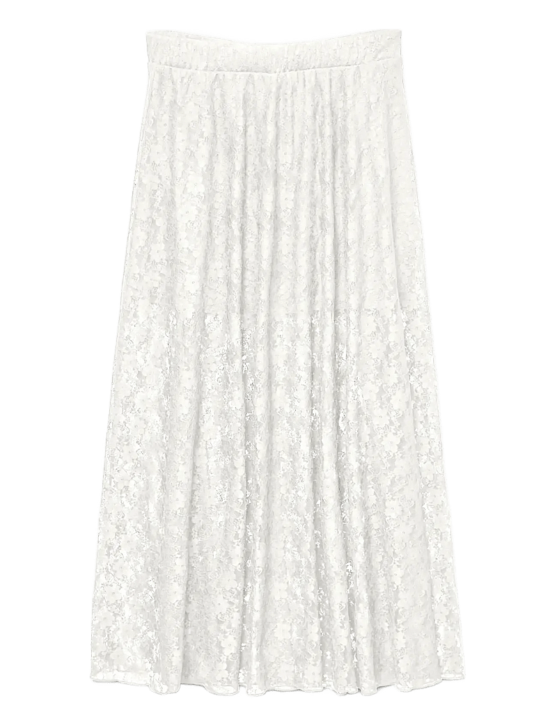 Vero Moda - VMNELDA HW LONG LACE SKIRT JRS EXP - maksiseelikud - snow white - 1