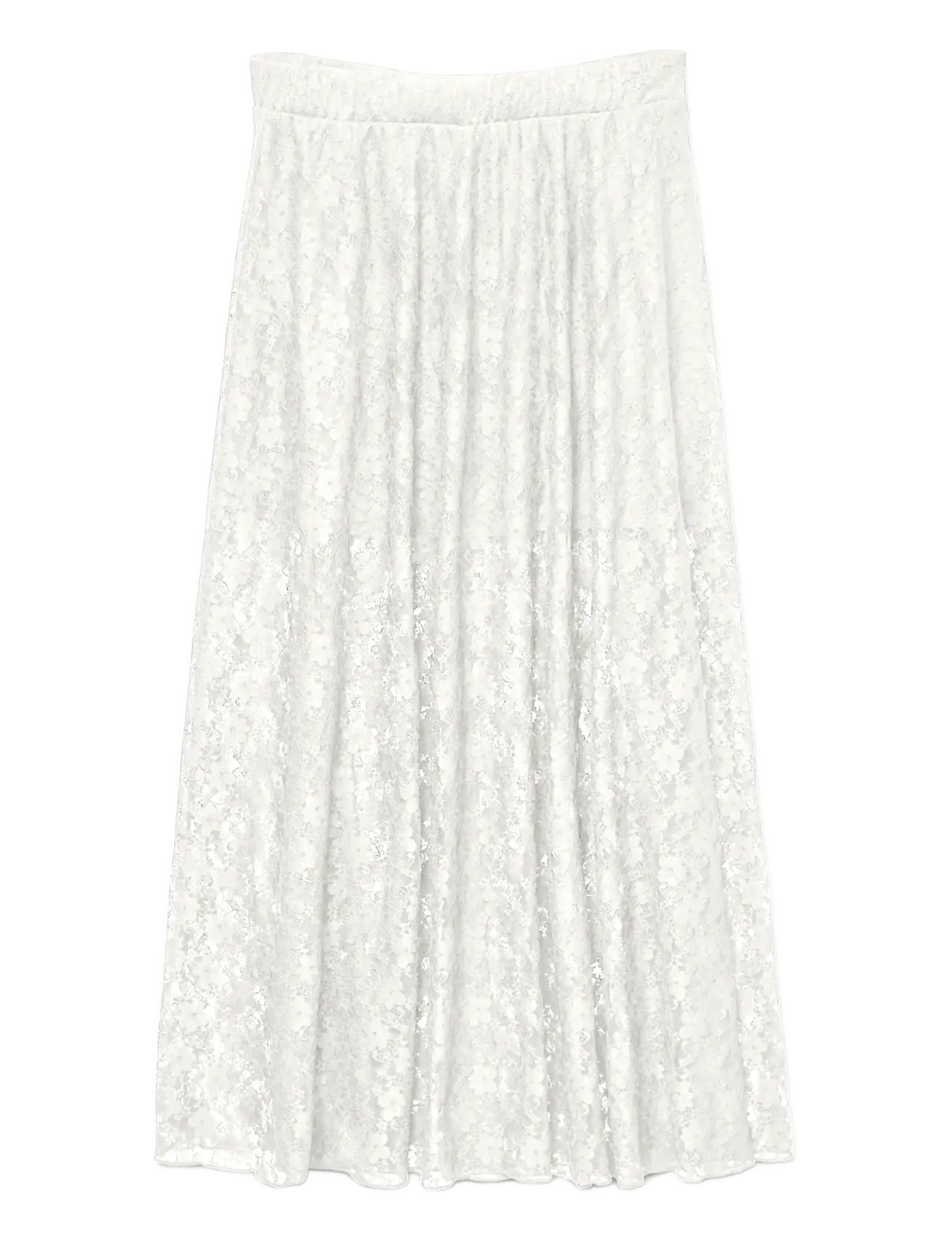Vero Moda VMNELDA HW LONG LACE SKIRT JRS EXP - Nederdele - SNOW WHITE / white