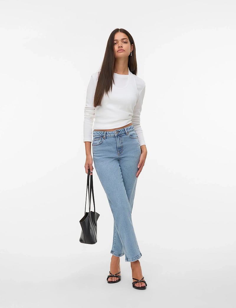 Vero Moda - VMAMARA MR SLIM STRAIGHT ANK VI3512 NOOS - raka jeans - light blue denim - 0