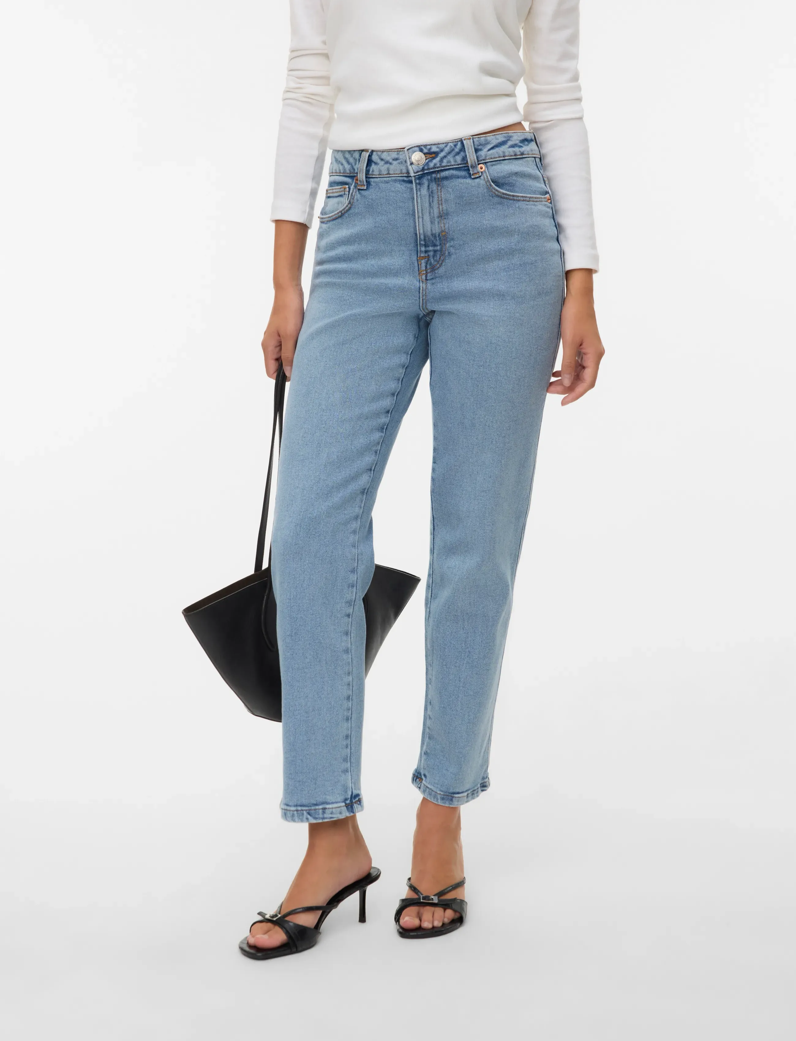 Vero Moda - VMAMARA MR SLIM STRAIGHT ANK VI3512 NOOS - suorat farkut - light blue denim - 3