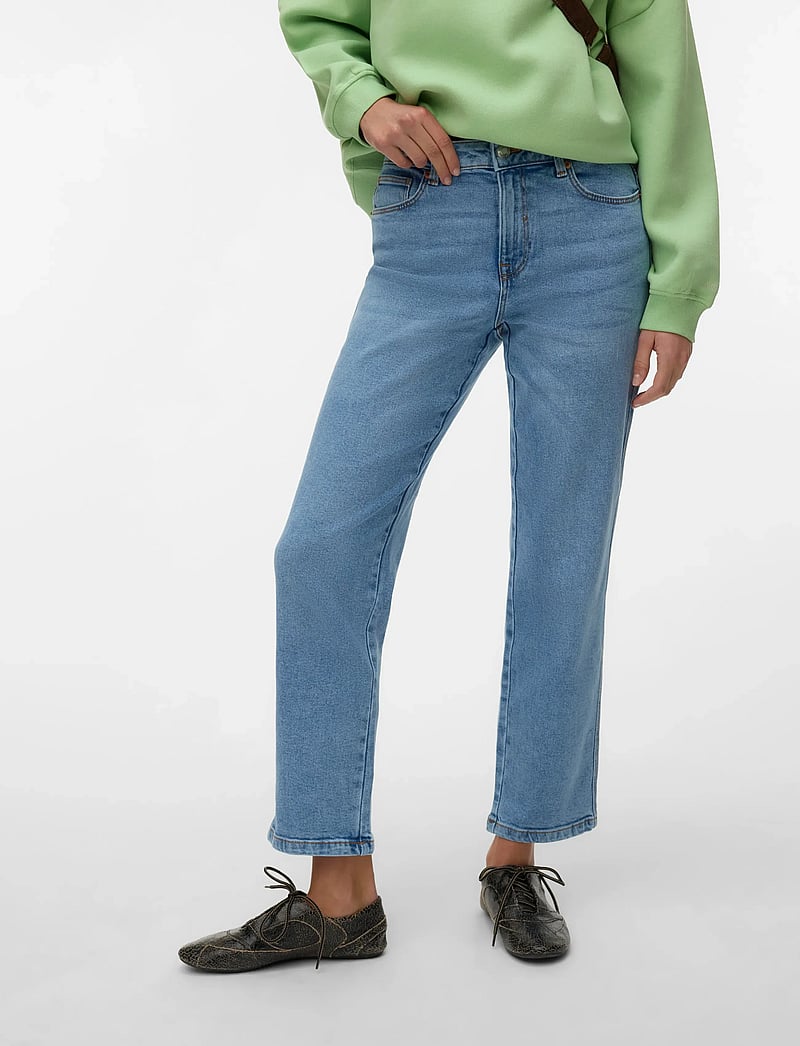 Vero Moda - VMAMARA MR SLIM STRAIGHT ANK VI3512 NOOS - sirge säärega teksad - light blue denim - 5