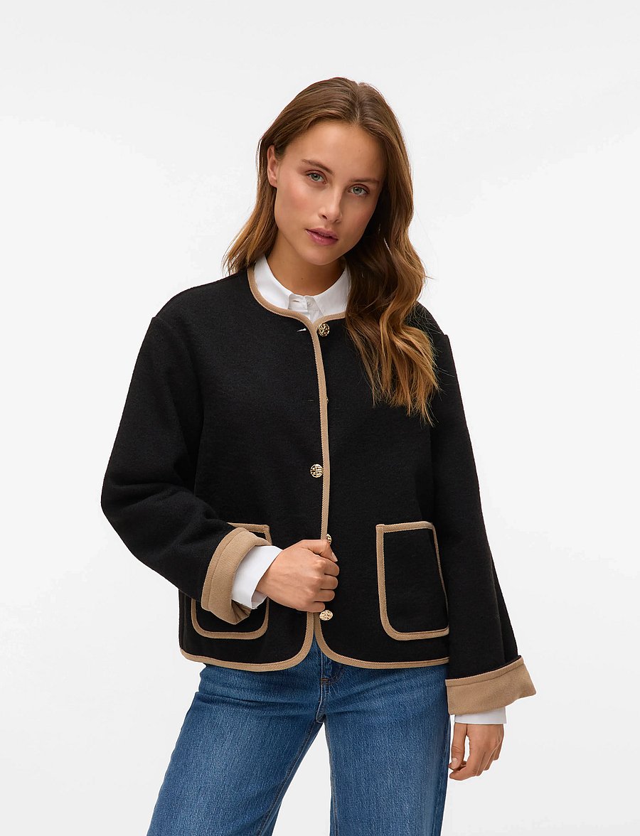 Vero Moda - VMNANNIE SHORT JACKET - kevadjoped - black - 0