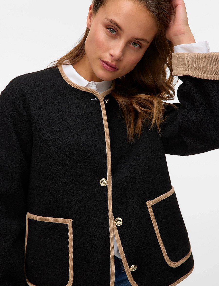 Vero Moda - VMNANNIE SHORT JACKET - kevadjoped - black - 4