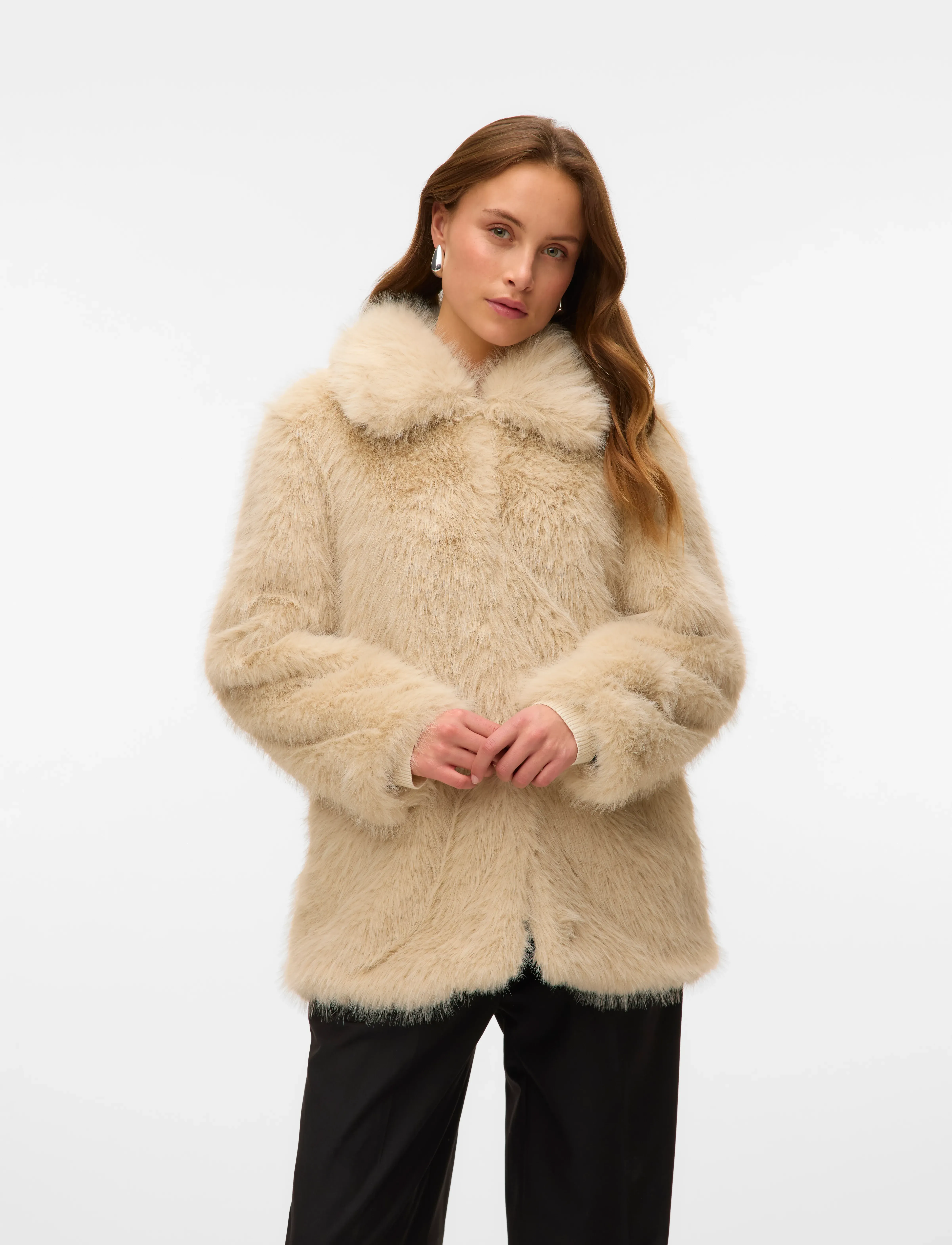 Vero Moda Vmgloria Jacket, S, Cream, Overtøj > Imiteret Pels, Dame