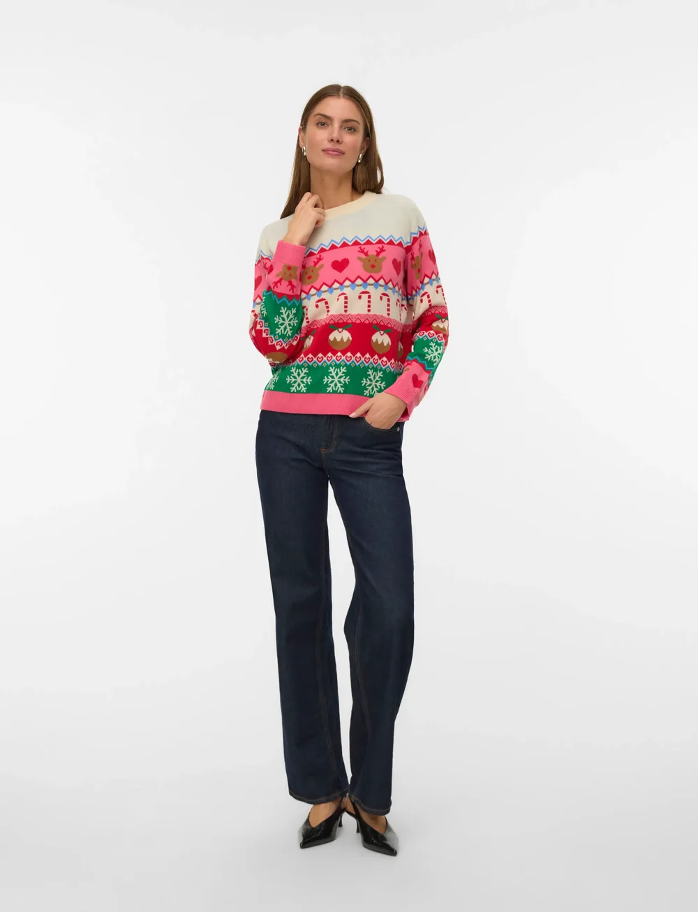 Vero Moda - VMNEWCHRISTMASSTUFF LS O-N PULL.BOX XMAS - neulepuserot - birch - 0
